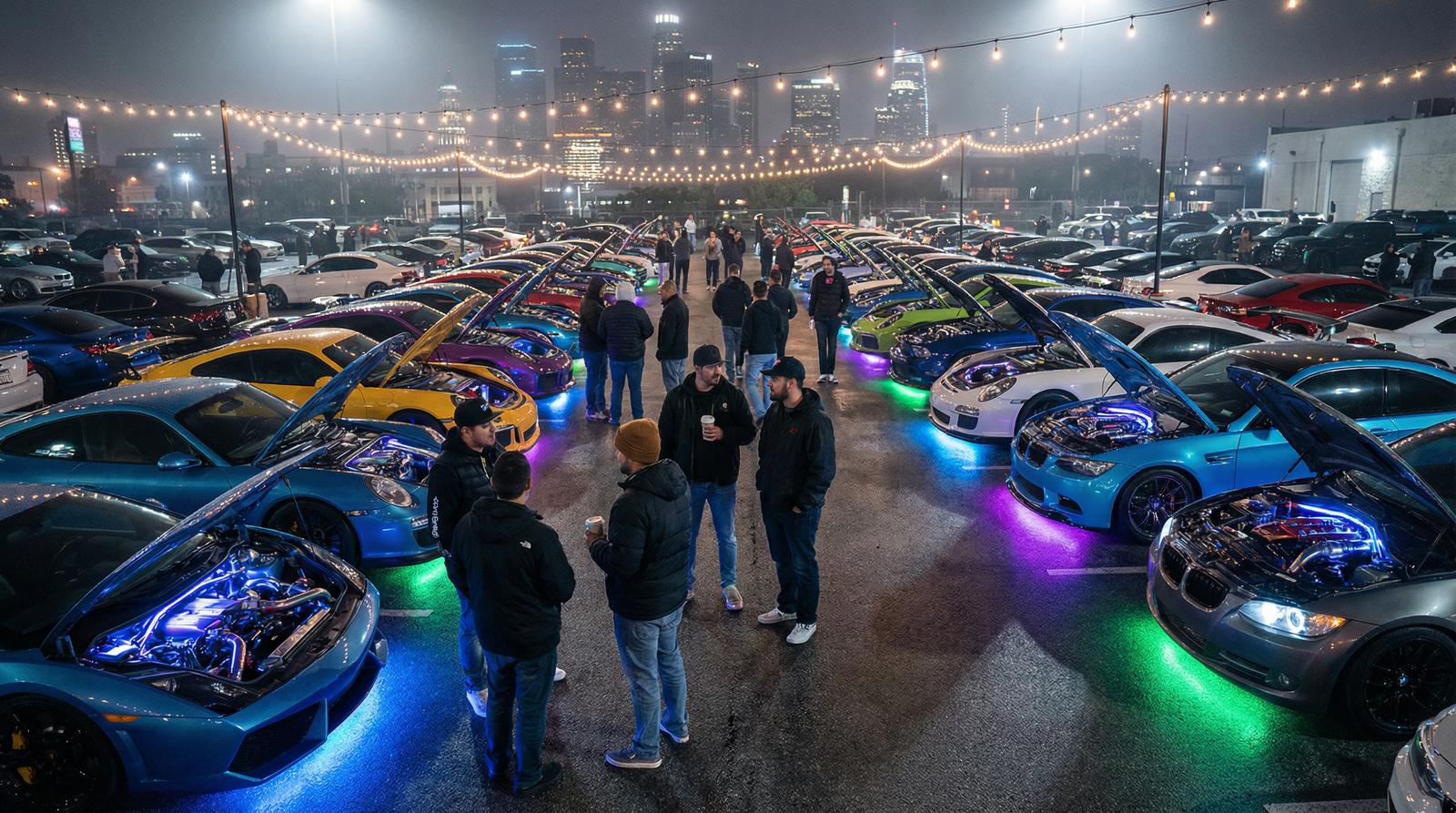 抖音揭秘改装车友聚会视频