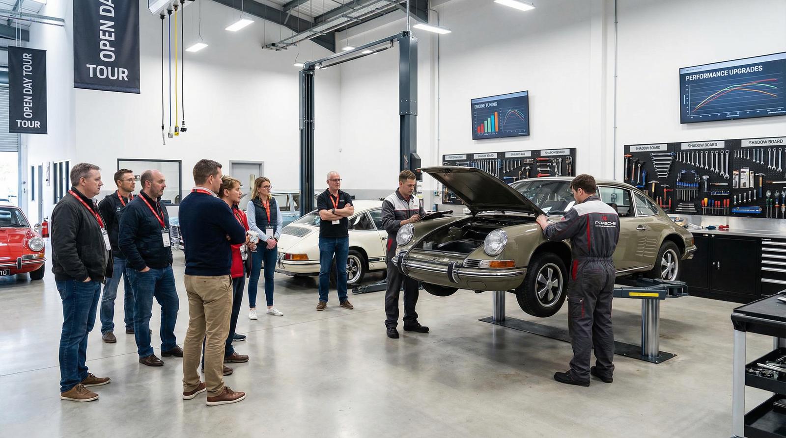 抖音揭秘修车改装工坊参观视频